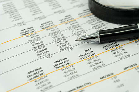 financial statement read and check number for business analysisの写真素材