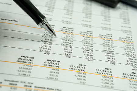 financial statement read and check number for business analysisの写真素材