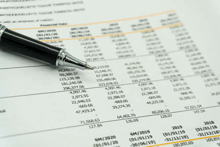 financial statement read and check number for business analysisの写真素材