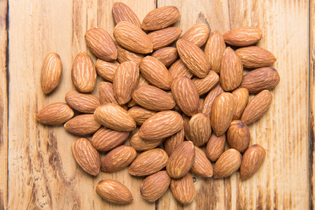 almonds on backgroundの写真素材