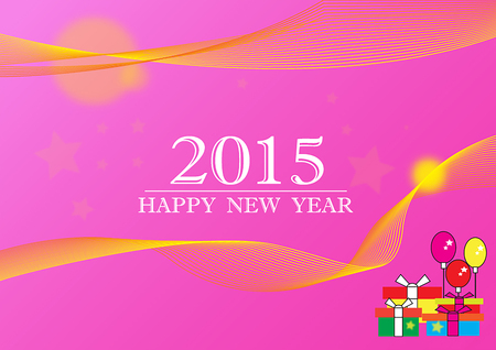 happy new year 2015 on pink Backgroundのイラスト素材