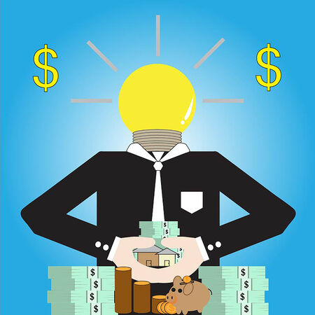 Make money with ideas.vector.のイラスト素材