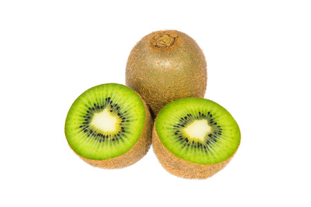 Kiwi fruit isolated on white backgroundの写真素材