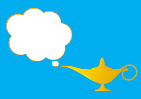 golden aladdin lamp on backgroundのイラスト素材