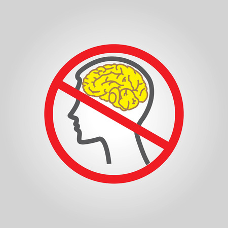 No thinking with brain.のイラスト素材