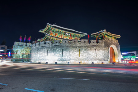 Hwaseong fortress in Suwon,Koreaのeditorial素材