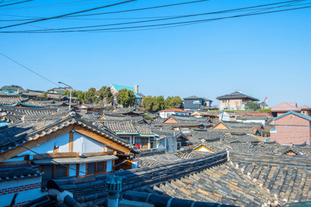 Bukchon Hanok Village,Traditional Korean style architecture in Seoul,Koreaの写真素材