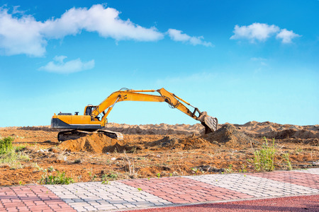 Excavator on a construction site.の写真素材
