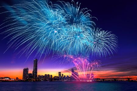 Seoul International Fireworks Festival in Korea.の写真素材