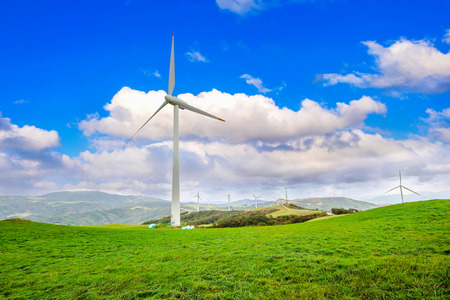 Wind turbines generating electricity.Eco Green Campus in South Korea. (Daegwallyeong Samyang Ranch)の写真素材