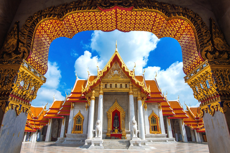 Marble Temple in Bangkok, Thailand.の写真素材