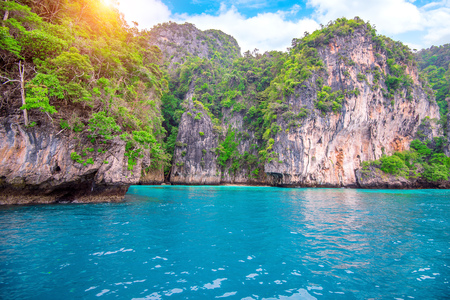 Phi phi island and ocean in thailandの写真素材