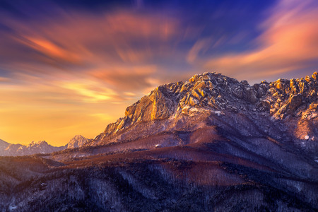 Seoraksan mountains at sunrise, South Korea.の写真素材