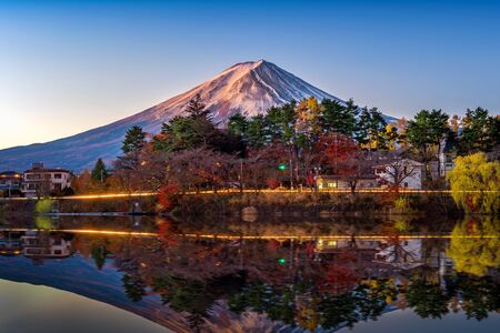 Autumn Season and Mountain  at  lake, Japan.の写真素材