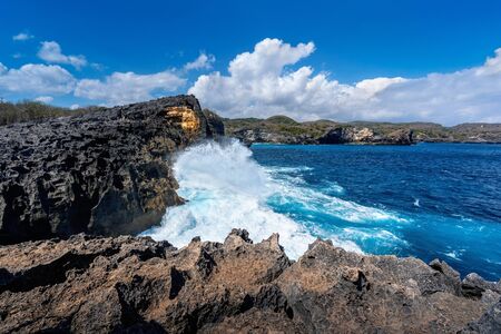 Angel's Billabong at Broken Beach in Nusa penida island, Bali in Indonesia.の写真素材