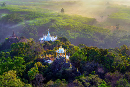 Viewpoint of Khao Na Nai Luang Dharma Park at sunrise in Surat Thani, Thailand.の写真素材