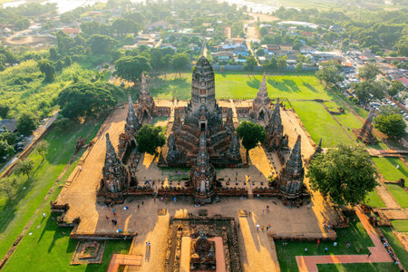 Wat Chaiwatthanaram temple in Ayutthaya, Thailand.の写真素材
