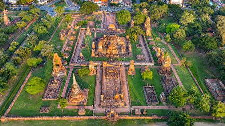 Wat Mahathat in Ayutthaya historical park, Thailand.の写真素材