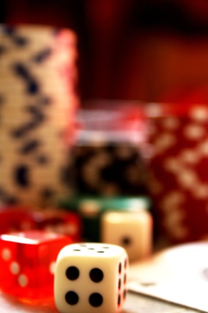 Poker chips with dice