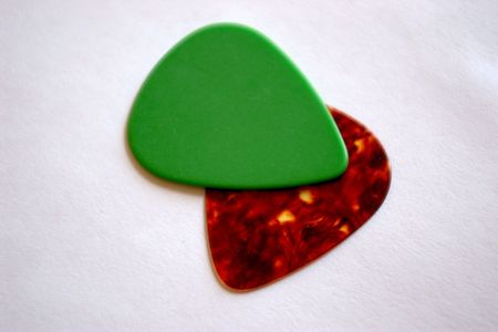 guitar picks on white