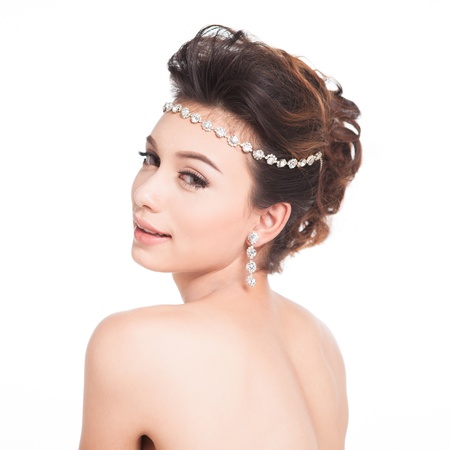 Bridal Make up and Hair Style in studio shot の写真素材