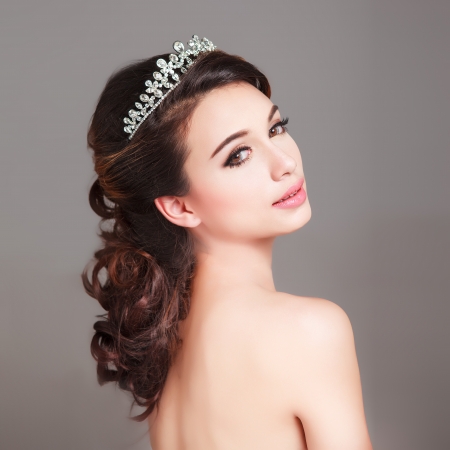 Bridal Make up and Hair Style in studio shot の写真素材
