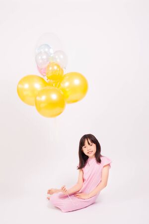 kid and balloonsの写真素材