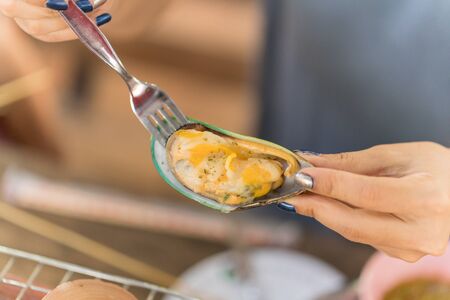 Mussels - selective focusの写真素材