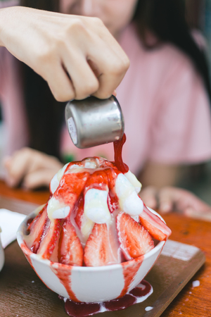 strawberry Korean Dessert : Bing Sooの写真素材