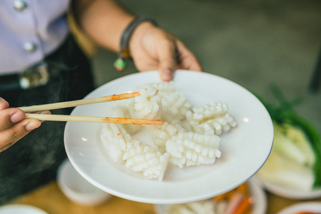 squid for Shabu and Sukiyakiの写真素材