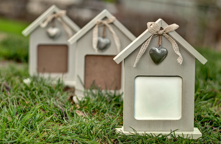 Row of model houses for marketing such as for rent or for saleの写真素材