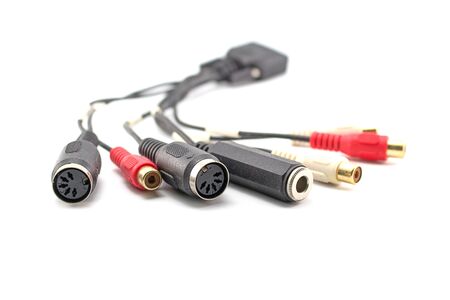 midi coaxial audio cable on the speaker cabinet,for entertainment,sound,musicの写真素材