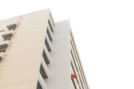Apartments building on white background with copy space.