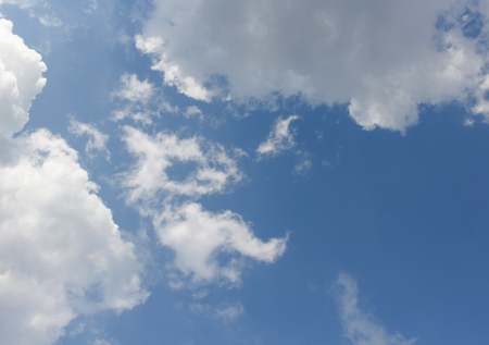 Blue sky with white cloud , and  raincloud  motion on blue sky : You may use as background :の写真素材