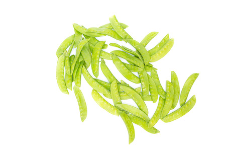 Green peas, sugar Pea, Sweet peas, Garden Pea, snow peas on white background.