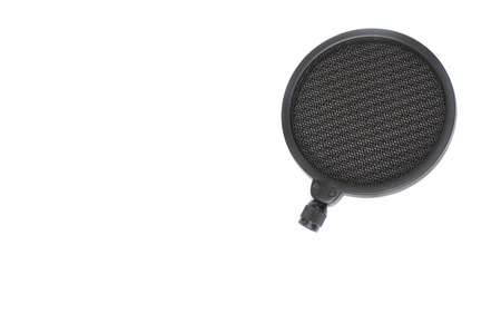 POP filter for  Condenser and Dynamic  mic in Studio recordings. On a white background.の写真素材
