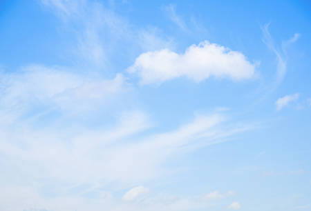 Blue sky and Cloud ,The vast blue sky and Cloud motion white fluffy at beautiful : Ideal use for background :の写真素材