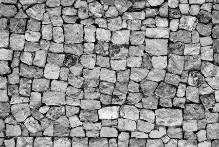 Stone wall texture background. Black and white Stone Beautiful surface : space for text and May You be used as background :の写真素材