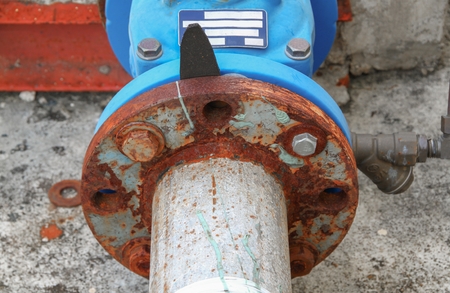 water valve plumbing joint , steel rust industrial old tap pipe