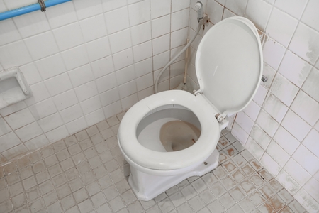 Toilet old in publicの写真素材