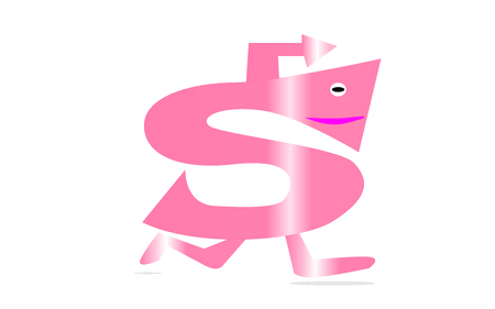 Money  icon cartoon, running escape, of  dollar symbol on isolated white background Vector Illustration with eps 10のイラスト素材