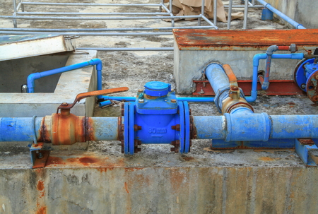 water valve plumbing joint , steel rust industrial old  tap pipe