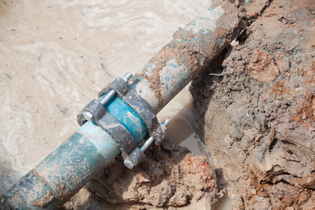 repair the broken pipe and replace newの写真素材