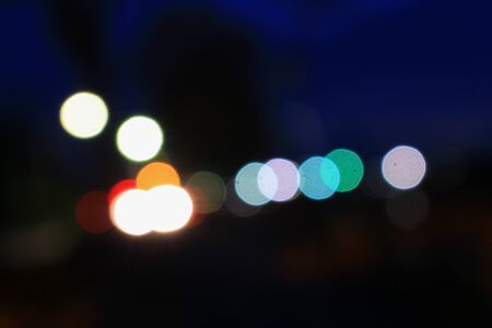 Abstract blurred bokeh colorfu beautiful  in night view, with copy space
