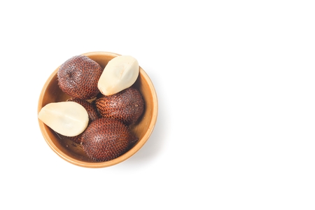 Salak fruit, Salacca zalacca in cup on white backgroundの写真素材