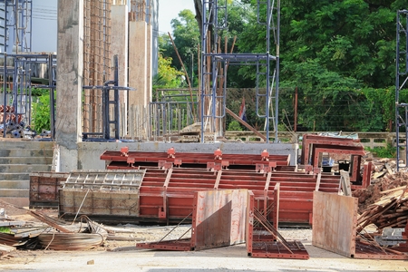 Construction work industry at building site