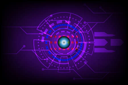 abstract future circle technology concept vector illustration on purple  backgroundのイラスト素材