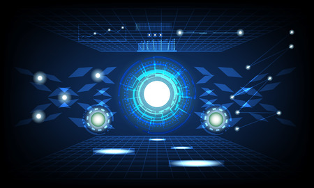 Circular abstract design innovation concept for medical data communication illustrationのイラスト素材
