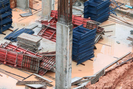 work construction  in building  site workplace top viewの写真素材