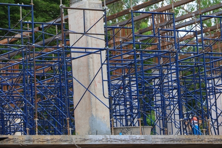 work construction and scaffold in site workplace  building